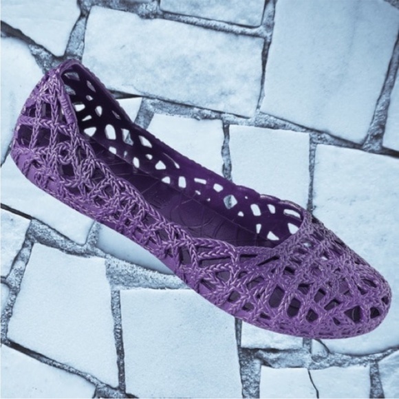 Mox Purple Grape Basket Weave Jelly Ballet Flats - Picture 1 of 7